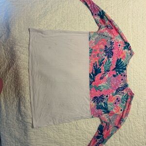 Lilly Pulitzer Pink and White Floral Long Sleeve Tee